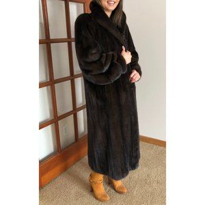 💯% authentic CHRISTIAN DIOR Full Length MINK FUR COAT Stroller 10-12 Medium